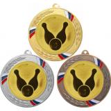Комплект медалей №20-1285 (Боулинг, диаметр 70 мм (Три медали плюс три жетона для вклейки) Место для вставок: обратная сторона диаметр 60 мм)