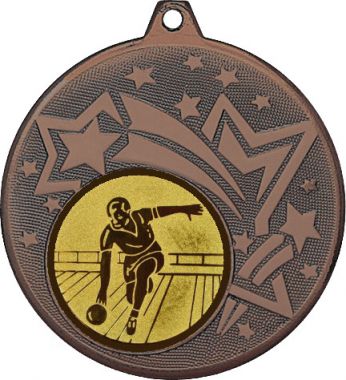Медаль №21-27 (Боулинг, диаметр 45 мм (Медаль цвет бронза плюс жетон для вклейки) Место для вставок: обратная сторона диаметр 39 мм)