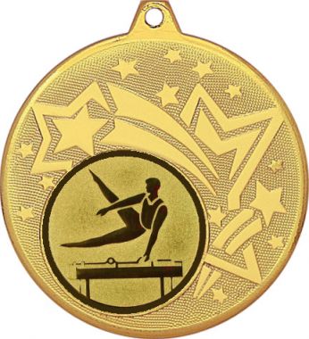 Медаль №22-1274 (Гимнастика, диаметр 45 мм (Медаль цвет золото плюс жетон для вклейки) Место для вставок: обратная сторона диаметр 40 мм)