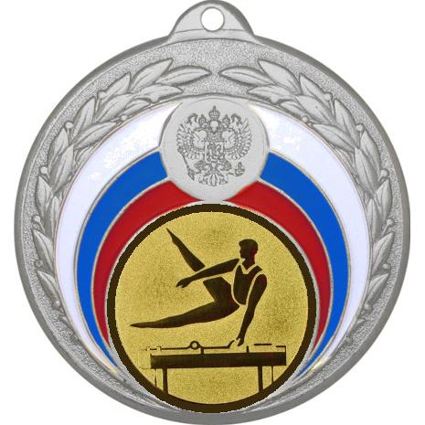 Медаль №22-196 (Спортивная гимнастика, диаметр 50 мм (Медаль цвет серебро плюс жетон для вклейки) Место для вставок: обратная сторона диаметр 45 мм)