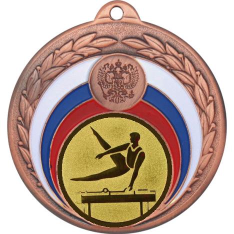 Медаль №22-196 (Спортивная гимнастика, диаметр 50 мм (Медаль цвет бронза плюс жетон для вклейки) Место для вставок: обратная сторона диаметр 45 мм)