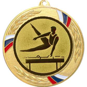 Медаль №22-1285 (Спортивная гимнастика, диаметр 70 мм (Медаль цвет золото плюс жетон для вклейки) Место для вставок: обратная сторона диаметр 60 мм)