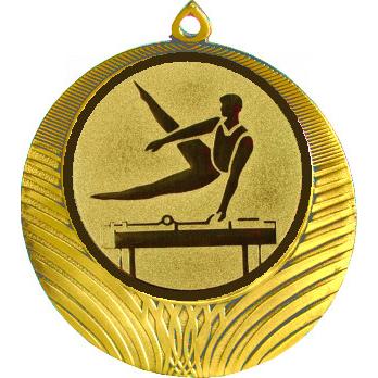 Медаль №22-1302 (Гимнастика, диаметр 56 мм (Медаль цвет золото плюс жетон для вклейки) Место для вставок: обратная сторона диаметр 50 мм)
