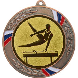 Медаль №22-1285 (Спортивная гимнастика, диаметр 70 мм (Медаль цвет бронза плюс жетон для вклейки) Место для вставок: обратная сторона диаметр 60 мм)