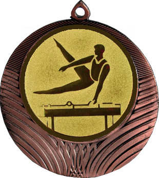 Медаль №22-1302 (Гимнастика, диаметр 56 мм (Медаль цвет бронза плюс жетон для вклейки) Место для вставок: обратная сторона диаметр 50 мм)