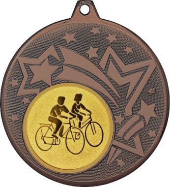 Медаль №23-1274 (Велоспорт, диаметр 45 мм (Медаль цвет бронза плюс жетон для вклейки) Место для вставок: обратная сторона диаметр 40 мм)