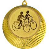 Медаль №23-8 (Велоспорт, диаметр 70 мм (Медаль цвет золото плюс жетон для вклейки) Место для вставок: обратная сторона диаметр 64 мм)