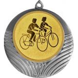 Медаль №23-1302 (Велоспорт, диаметр 56 мм (Медаль цвет серебро плюс жетон для вклейки) Место для вставок: обратная сторона диаметр 50 мм)