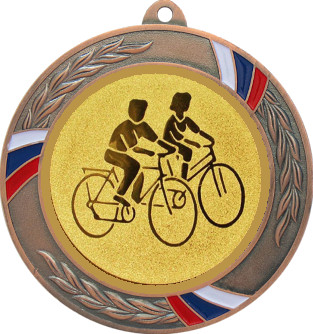 Медаль №23-1285 (Велоспорт, диаметр 70 мм (Медаль цвет бронза плюс жетон для вклейки) Место для вставок: обратная сторона диаметр 60 мм)