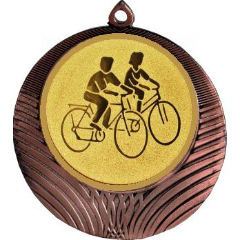 Медаль №23-8 (Велоспорт, диаметр 70 мм (Медаль цвет бронза плюс жетон для вклейки) Место для вставок: обратная сторона диаметр 64 мм)