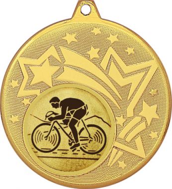 Медаль №25-1274 (Велоспорт, диаметр 45 мм (Медаль цвет золото плюс жетон для вклейки) Место для вставок: обратная сторона диаметр 40 мм)