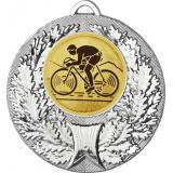 Медаль №25-192 (Велоспорт, диаметр 50 мм (Медаль цвет серебро плюс жетон для вклейки) Место для вставок: обратная сторона диаметр 45 мм)