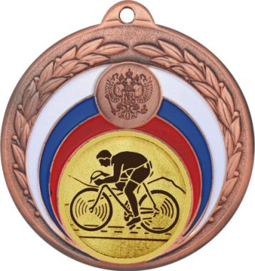 Медаль №25-196 (Велоспорт, диаметр 50 мм (Медаль цвет бронза плюс жетон для вклейки) Место для вставок: обратная сторона диаметр 45 мм)