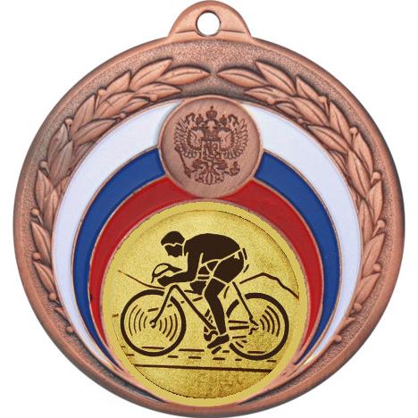 Медаль №25-196 (Велогонки, диаметр 50 мм (Медаль цвет бронза плюс жетон для вклейки) Место для вставок: обратная сторона диаметр 45 мм)