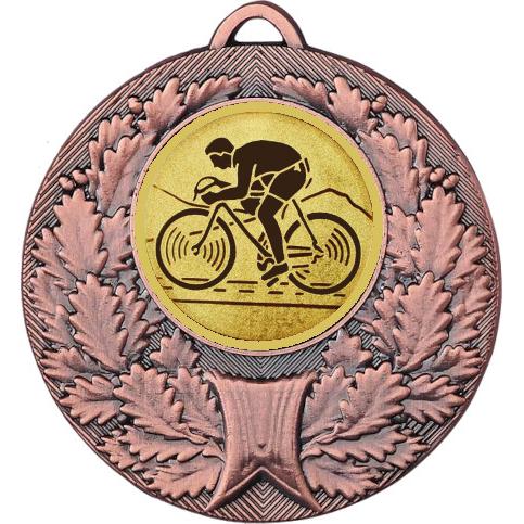 Медаль №25-192 (Велогонки, диаметр 50 мм (Медаль цвет бронза плюс жетон для вклейки) Место для вставок: обратная сторона диаметр 45 мм)