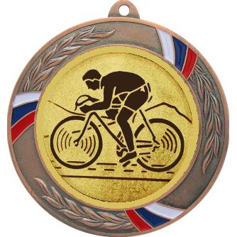 Медаль №25-1285 (Велоспорт, диаметр 70 мм (Медаль цвет бронза плюс жетон для вклейки) Место для вставок: обратная сторона диаметр 60 мм)