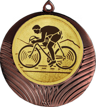 Медаль №25-1302 (Велоспорт, диаметр 56 мм (Медаль цвет бронза плюс жетон для вклейки) Место для вставок: обратная сторона диаметр 50 мм)