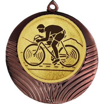 Медаль №25-8 (Велоспорт, диаметр 70 мм (Медаль цвет бронза плюс жетон для вклейки) Место для вставок: обратная сторона диаметр 64 мм)