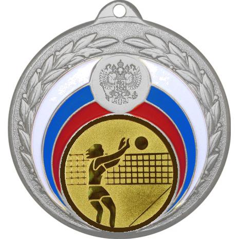 Медаль №26-196 (Волейбол, диаметр 50 мм (Медаль цвет серебро плюс жетон для вклейки) Место для вставок: обратная сторона диаметр 45 мм)