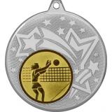 Медаль №26-27 (Волейбол, диаметр 45 мм (Медаль цвет серебро плюс жетон для вклейки) Место для вставок: обратная сторона диаметр 39 мм)