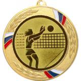 Медаль №26-1285 (Волейбол, диаметр 70 мм (Медаль цвет золото плюс жетон для вклейки) Место для вставок: обратная сторона диаметр 60 мм)