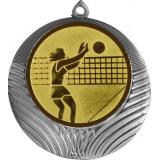 Медаль №26-1302 (Волейбол, диаметр 56 мм (Медаль цвет серебро плюс жетон для вклейки) Место для вставок: обратная сторона диаметр 50 мм)
