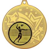 Медаль №27-27 (Волейбол, диаметр 45 мм (Медаль цвет золото плюс жетон для вклейки) Место для вставок: обратная сторона диаметр 39 мм)