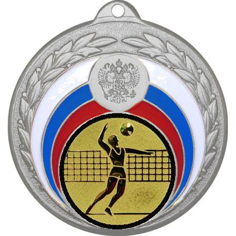 Медаль №27-196 (Волейбол, диаметр 50 мм (Медаль цвет серебро плюс жетон для вклейки) Место для вставок: обратная сторона диаметр 45 мм)