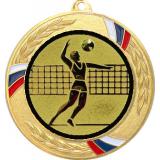 Медаль №27-1285 (Волейбол, диаметр 70 мм (Медаль цвет золото плюс жетон для вклейки) Место для вставок: обратная сторона диаметр 60 мм)