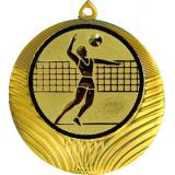 Медаль №27-8 (Волейбол, диаметр 70 мм (Медаль цвет золото плюс жетон для вклейки) Место для вставок: обратная сторона диаметр 64 мм)