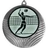 Медаль №27-8 (Волейбол, диаметр 70 мм (Медаль цвет серебро плюс жетон для вклейки) Место для вставок: обратная сторона диаметр 64 мм)