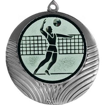 Медаль №27-1302 (Волейбол, диаметр 56 мм (Медаль цвет серебро плюс жетон для вклейки) Место для вставок: обратная сторона диаметр 50 мм)