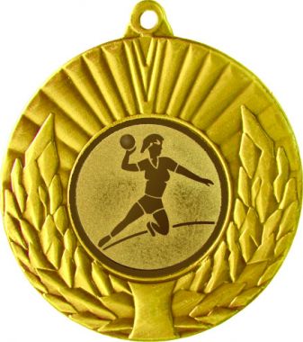 Медаль №28-192 (Гандбол, диаметр 50 мм (Медаль цвет золото плюс жетон для вклейки) Место для вставок: обратная сторона диаметр 45 мм)
