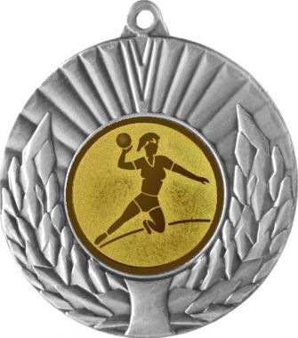 Медаль №28-192 (Гандбол, диаметр 50 мм (Медаль цвет серебро плюс жетон для вклейки) Место для вставок: обратная сторона диаметр 45 мм)