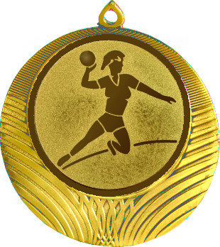 Медаль №28-1302 (Гандбол, диаметр 56 мм (Медаль цвет золото плюс жетон для вклейки) Место для вставок: обратная сторона диаметр 50 мм)