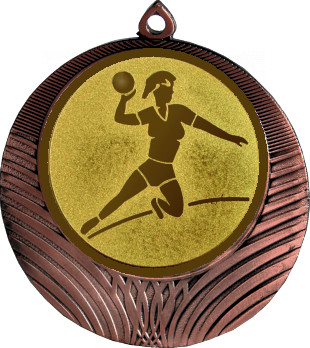 Медаль №28-8 (Гандбол, диаметр 70 мм (Медаль цвет бронза плюс жетон для вклейки) Место для вставок: обратная сторона диаметр 64 мм)