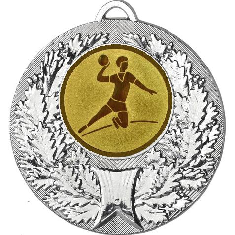 Медаль №29-192 (Гандбол, диаметр 50 мм (Медаль цвет серебро плюс жетон для вклейки) Место для вставок: обратная сторона диаметр 45 мм)