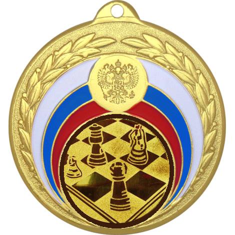 Медаль №3-196 (Шахматы, диаметр 50 мм (Медаль цвет золото плюс жетон для вклейки) Место для вставок: обратная сторона диаметр 45 мм)
