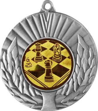 Медаль №3-192 (Шахматы, диаметр 50 мм (Медаль цвет серебро плюс жетон для вклейки) Место для вставок: обратная сторона диаметр 45 мм)