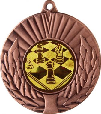 Медаль №3-192 (Шахматы, диаметр 50 мм (Медаль цвет бронза плюс жетон для вклейки) Место для вставок: обратная сторона диаметр 45 мм)