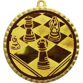 Медаль №3-1302 (Шахматы, диаметр 56 мм (Медаль цвет золото плюс жетон для вклейки) Место для вставок: обратная сторона диаметр 50 мм)