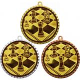 Комплект из трёх медалей MN1302 (Шахматы, диаметр 56 мм (Три медали плюс три жетона))