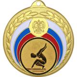 Медаль №30-196 (Гимнастика, диаметр 50 мм (Медаль цвет золото плюс жетон для вклейки) Место для вставок: обратная сторона диаметр 45 мм)