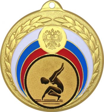 Медаль №30-196 (Гимнастика, диаметр 50 мм (Медаль цвет золото плюс жетон для вклейки) Место для вставок: обратная сторона диаметр 45 мм)