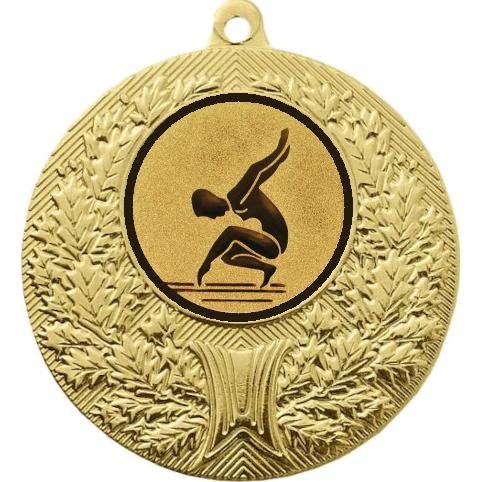 Медаль №30-192 (Гимнастика, диаметр 50 мм (Медаль цвет золото плюс жетон для вклейки) Место для вставок: обратная сторона диаметр 45 мм)