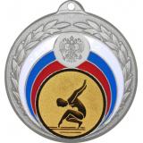 Медаль №30-196 (Гимнастика, диаметр 50 мм (Медаль цвет серебро плюс жетон для вклейки) Место для вставок: обратная сторона диаметр 45 мм)