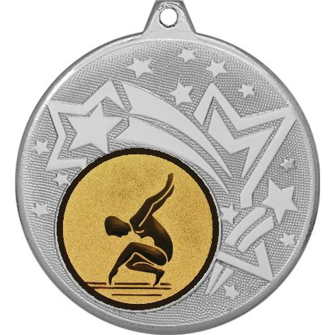 Медаль №30-1274 (Спортивная гимнастика, диаметр 45 мм (Медаль цвет серебро плюс жетон для вклейки) Место для вставок: обратная сторона диаметр 40 мм)
