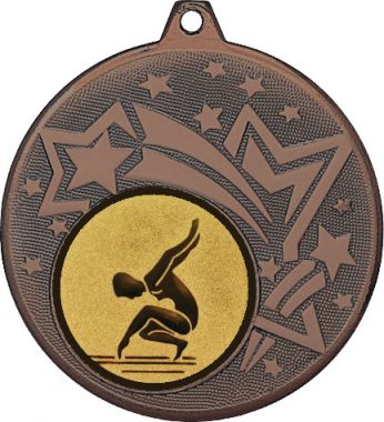 Медаль №30-27 (Гимнастика, диаметр 45 мм (Медаль цвет бронза плюс жетон для вклейки) Место для вставок: обратная сторона диаметр 39 мм)