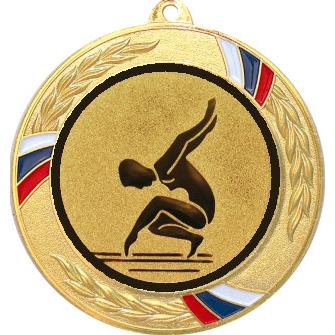Медаль №30-1285 (Художественная гимнастика, диаметр 70 мм (Медаль цвет золото плюс жетон для вклейки) Место для вставок: обратная сторона диаметр 60 мм)