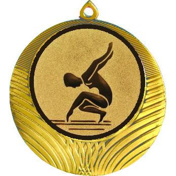 Медаль №30-8 (Художественная гимнастика, диаметр 70 мм (Медаль цвет золото плюс жетон для вклейки) Место для вставок: обратная сторона диаметр 64 мм)